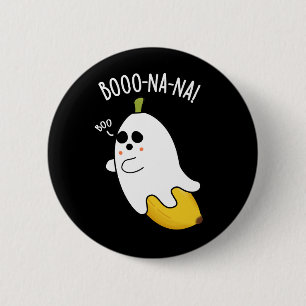 Macaron Rond 5 Cm Boo-nana Drôle Fantôme Banane Pun Fond sombre