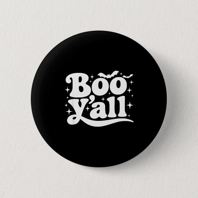 Macaron Rond 5 Cm Boo Y'all Southern Retro Halloween Quote Saying Ba (Devant)