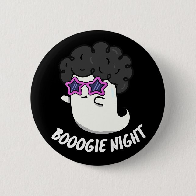 Macaron Rond 5 Cm Boogie Night Funny Halloween Ghost Pun Dark BG (Devant)