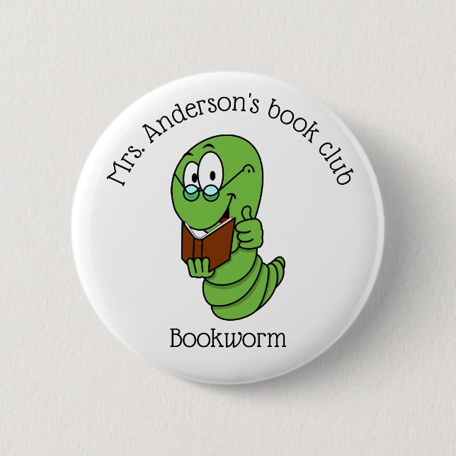 Macaron Rond 5 Cm Book Club Bookworm Personnalisé (Devant)