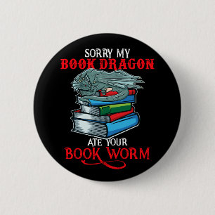 Macaron Rond 5 Cm Book Nerd Book Dragon ate Your Bookworm