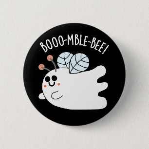 Macaron Rond 5 Cm Boomble Bee Funny Ghost Bee Pun Dark BG