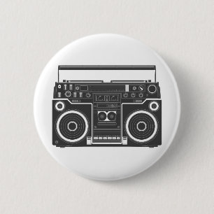 Macaron Rond 5 Cm Boombox des années 80