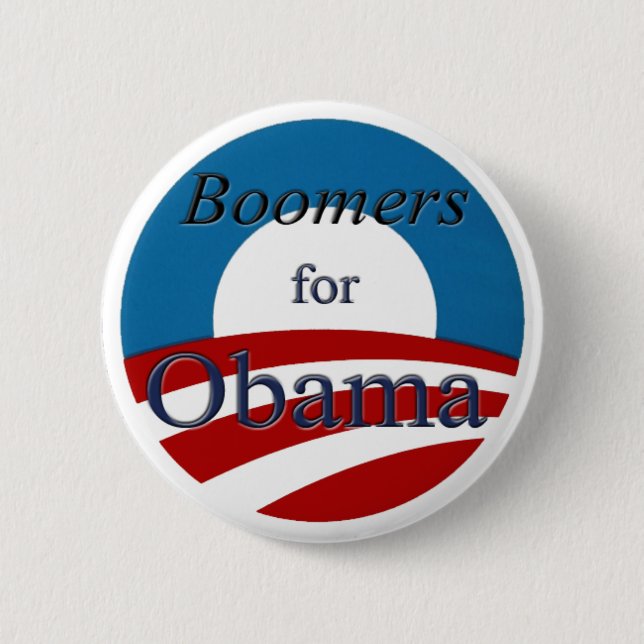 Macaron Rond 5 Cm Boomers pour Obama - bouton (Devant)