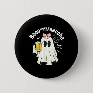 Macaron Rond 5 Cm Booo-rrraaccha Funny Ghost Bière Halloween Éffraya
