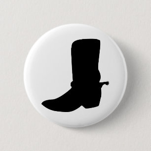 Macaron Rond 5 Cm Boot cowboy noir avec éperons