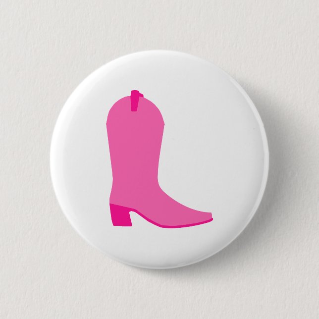 Macaron Rond 5 Cm Boot de cowgirl rose (Devant)