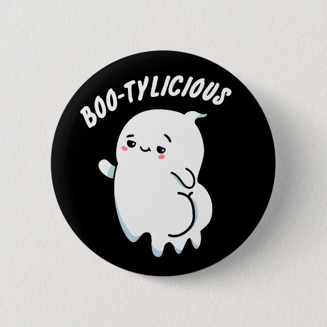 Macaron Rond 5 Cm Bootylicious Funny Ghost Pun (Devant)