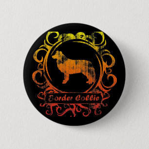 Macaron Rond 5 Cm Border collie patiné chic