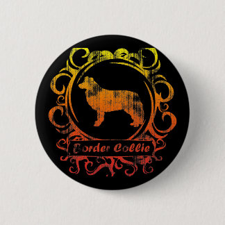 Macaron Rond 5 Cm Border collie patiné chic