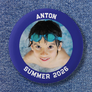 Macaron Rond 5 Cm Bordure profonde bleue pour photo de sport