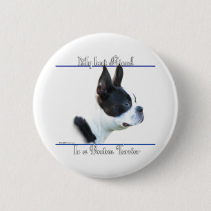 Macaron Rond 5 Cm Boston Terrier Best Friend 2 - Bouton