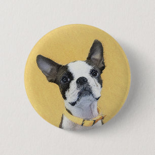 Macaron Rond 5 Cm Boston Terrier Peinture - Cute Original Chien Art