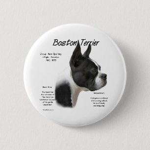 Macaron Rond 5 Cm Boston Terrier Rencontrez la race - Bouton