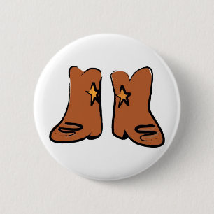 Macaron Rond 5 Cm Bottes Cowboy Cartographiées