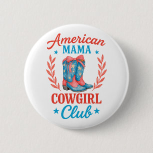 Macaron Rond 5 Cm Bottes de club de cowgirl maman américaine