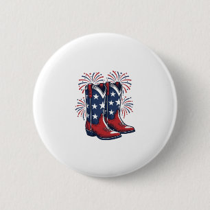 Macaron Rond 5 Cm Bottes de cowboy patriotiques conception de chemis