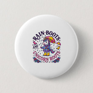 Macaron Rond 5 Cm Bottes de pluie licorne et commercial Sh de racine