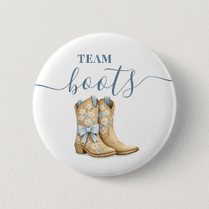 Macaron Rond 5 Cm Bottes ou Rubans Révélation du Sexe Équipe Bleue G