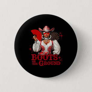 Macaron Rond 5 Cm Bottes Sur Le Terrain Boot Cowboy Western Cowgirl 