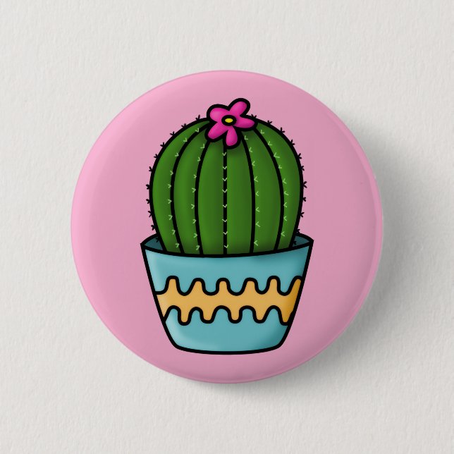 Macaron Rond 5 Cm Botton Linha Cactus (Devant)