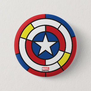 Macaron Rond 5 Cm Bouclier abstrait De Stijl de Captain America