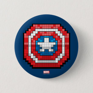 Macaron Rond 5 Cm Bouclier américain de capitaine à 16 bits