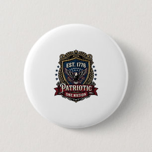 Macaron Rond 5 Cm Bouclier de bataille patriotique 1776 Sym inspiré