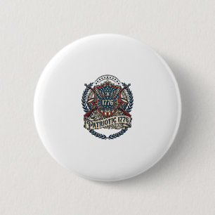 Macaron Rond 5 Cm Bouclier de bataille patriotique Symbole inspiré d