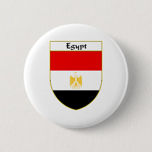 Macaron Rond 5 Cm Bouclier de drapeau de l'Egypte