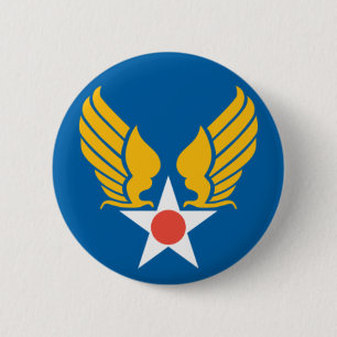 Macaron Rond 5 Cm Bouclier de l'armée de l'air