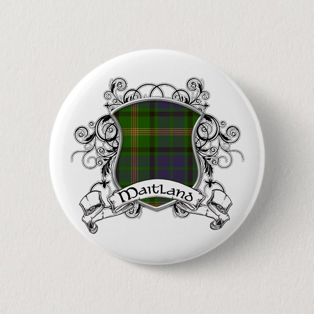 Macaron Rond 5 Cm Bouclier de tartan de Maitland (Devant)