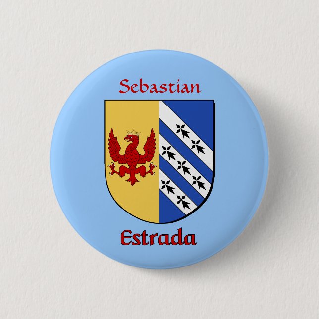 Macaron Rond 5 Cm Bouclier historique Estrada personnalisé (Devant)