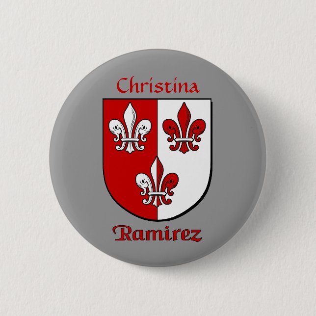 Macaron Rond 5 Cm Bouclier historique personnalisé de Ramirez (Devant)