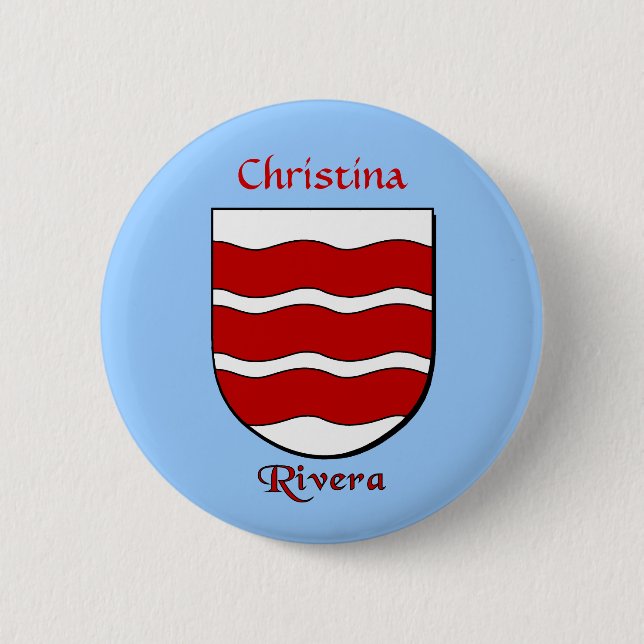 Macaron Rond 5 Cm Bouclier historique personnalisé Rivera (Devant)