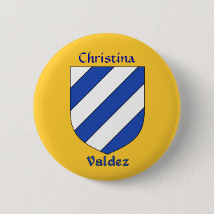 Macaron Rond 5 Cm Bouclier historique personnalisé Valdez