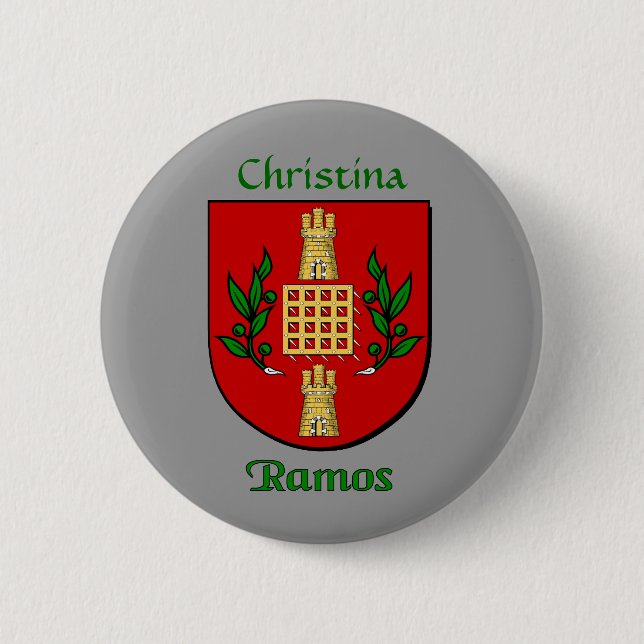 Macaron Rond 5 Cm Bouclier historique Ramos personnalisé (Devant)