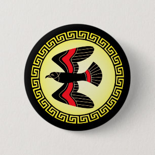Macaron Rond 5 Cm Boucliers grecs anciens : Hawk (Air)