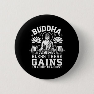 Macaron Rond 5 Cm Bouddha bénisse ces gains que je suis sur le point