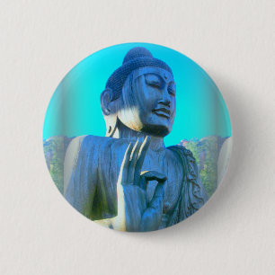Macaron Rond 5 Cm bouddha bleu