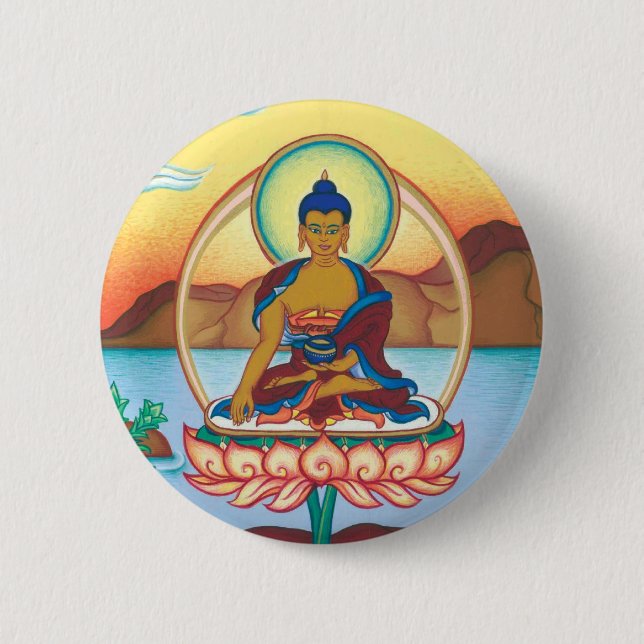 Macaron Rond 5 Cm Bouddha BOUTON (Devant)