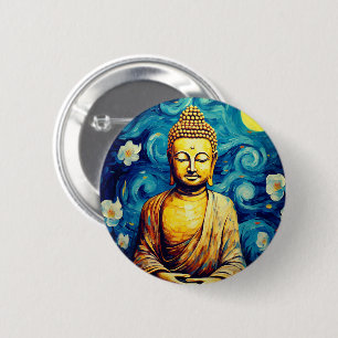 Macaron Rond 5 Cm Bouddha peinture moderne coloré