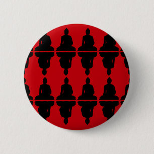 Macaron Rond 5 Cm Bouddha rouge et noir