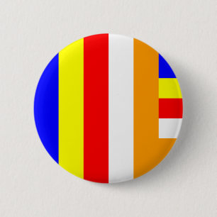 Macaron Rond 5 Cm Bouddhisme - drapeau bouddhiste