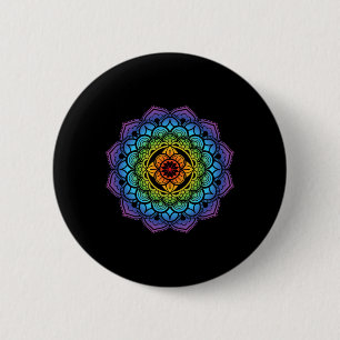 Macaron Rond 5 Cm Bouddhisme Mandala Méditation Pleine Conscience Yo