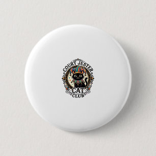Macaron Rond 5 Cm Bouffon de cour Chat Design drôle pour amateur de