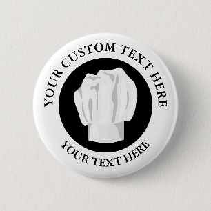 Macaron Rond 5 Cm Boulangerie Chef Casquette Texte Personnalisé Icôn