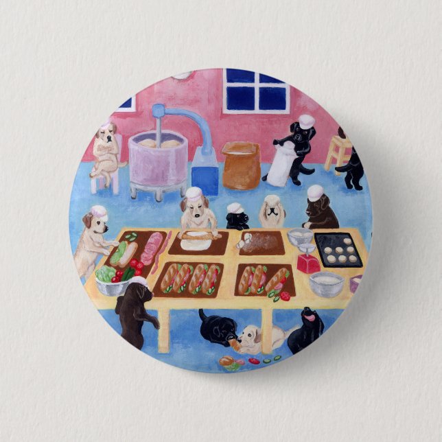 Macaron Rond 5 Cm Boulangerie de Labradors (Devant)