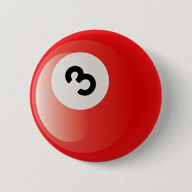 MACARON ROND 5 CM BOULE DE BILLARDS DU NUMÉRO 3 (Devant)