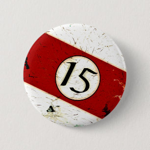 MACARON ROND 5 CM BOULE DE BILLARDS NUMÉRO 15